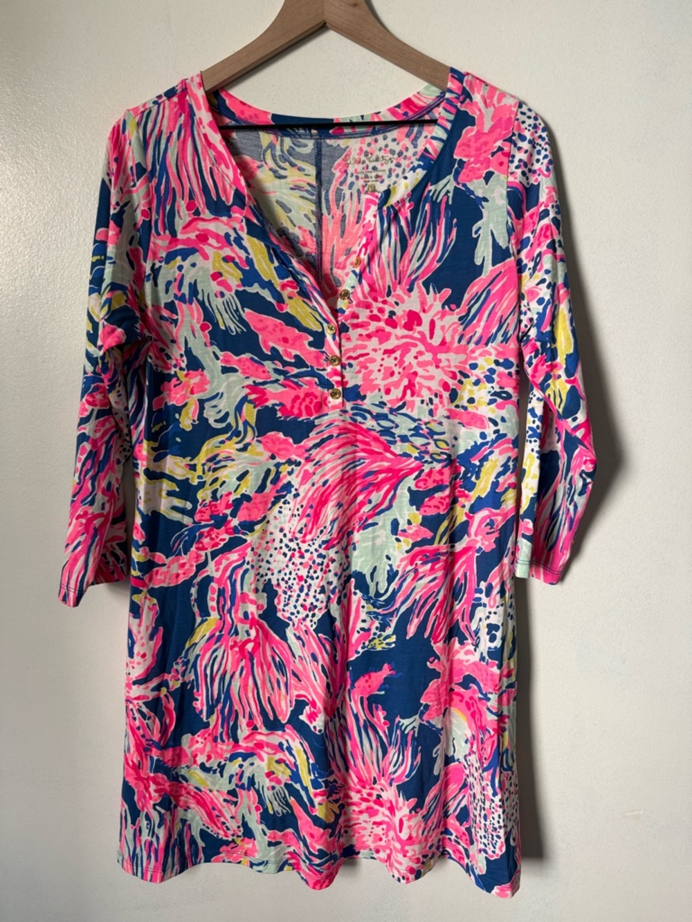 Lilly Pulitzer Banyan Indigo Sunken Treasure Dress Pima Cotton